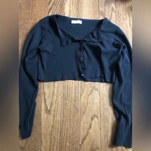 cute cropped button-up